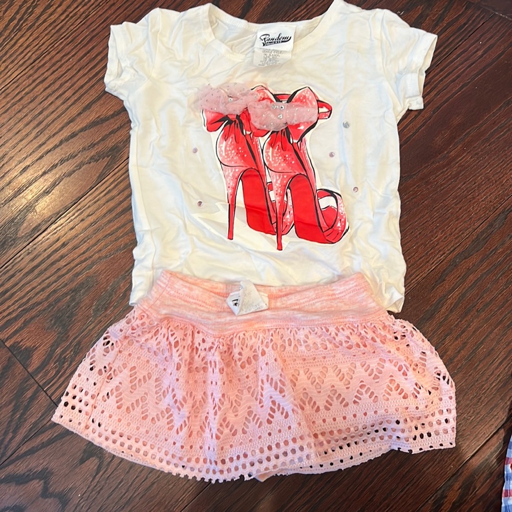 Random hearts skirt set